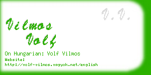 vilmos volf business card